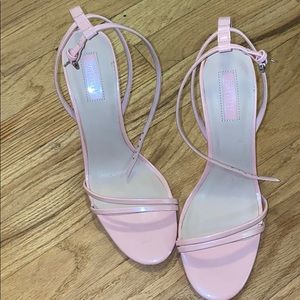 Pink strappy heels